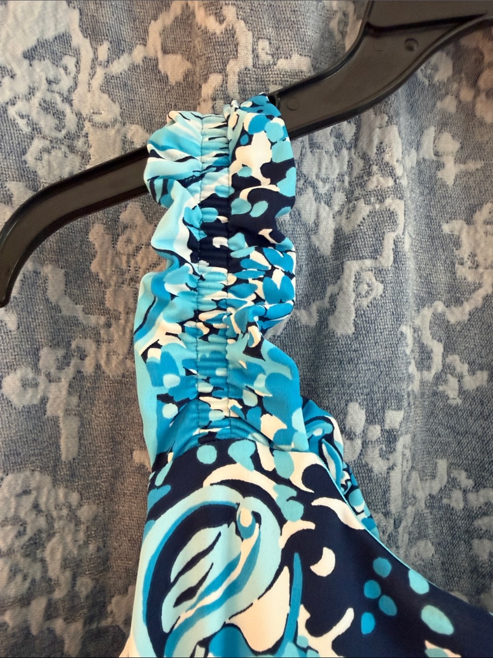 Lilly Pulitzer Turquoise and Navy Swirl Sleeveless Shift - Picture 3 of 5